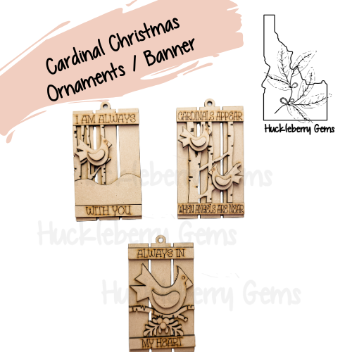 Cardinal Christmas Ornaments / Banners