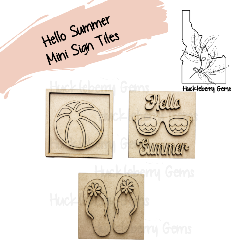 Hello Summer Mini Signs