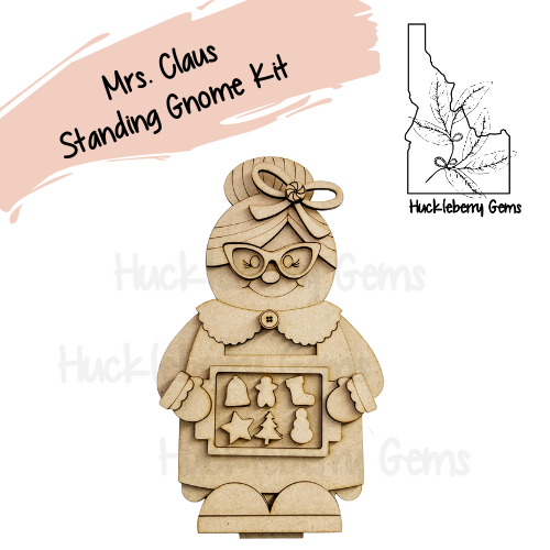 Mrs. Claus Standing Gnome Shelf Sitter