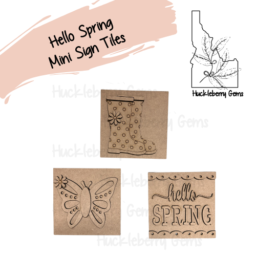 Hello Spring Mini Signs