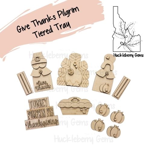 Give Thanks Pilgrim Set Tiered Tray Kit