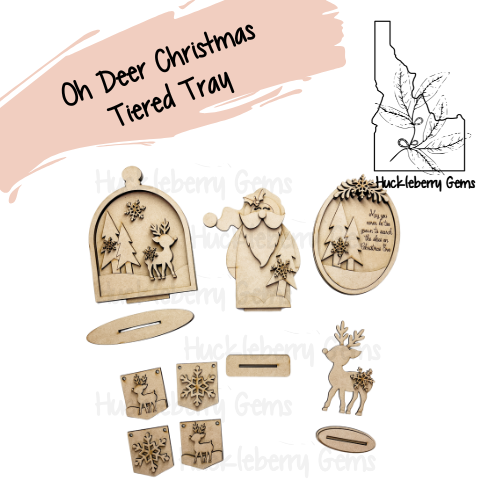 Oh Deer Christmas Tiered Tray