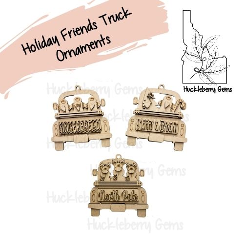 Holiday Friends Truck Ornaments / Banners