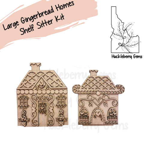 Large Gingerbread Homes Shelf Sitter