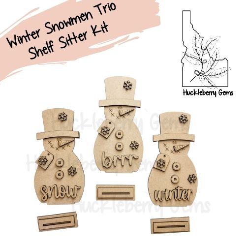 Winter Snowmen Trio Shelf Sitter