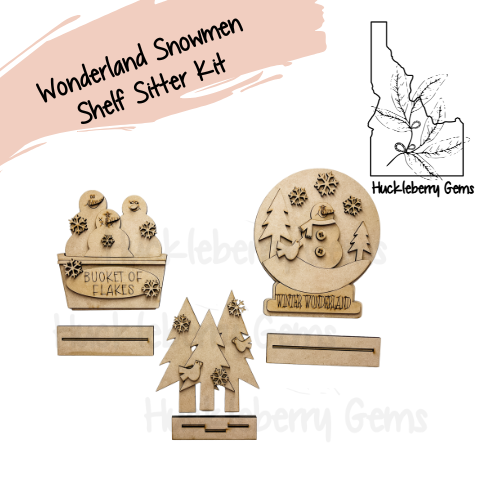 Wonderland Snowmen Shelf Sitter