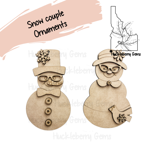 Snow Couple Ornaments / Banners