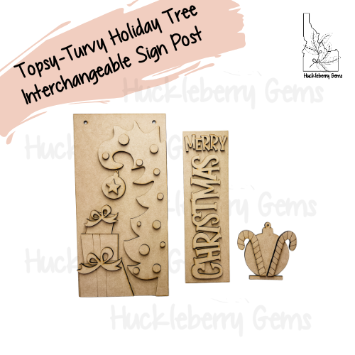 Topsy-Turvy Holiday Tree Kit for Sign Post