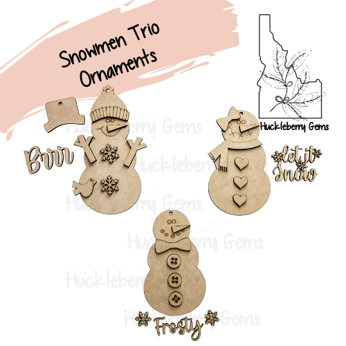 Snowmen Trio Ornaments / Banners
