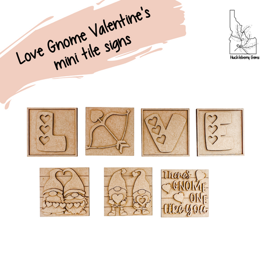 Love Gnomes Valentine's  Mini Signs